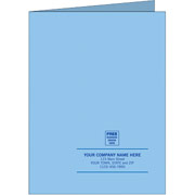 Custom Single Pocket Presentation Folders, Light Blue with Dark Blue Ink