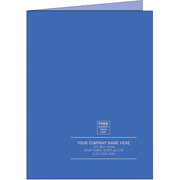 Custom Single Pocket Presentation Folders, Persian Blue with Silver Ink