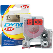DYMO 1/2" D1 Label Maker Tape, Black on Red