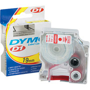 DYMO 3/4" D1 Label Maker Tape, Red on White