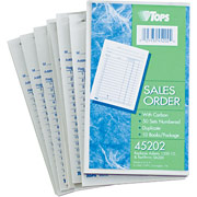 Duplicate Retail Sales Pads, Single Carbon Bound In, 3-3/8" x 5", 2 Part