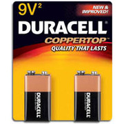 Duracell 9-Volt Alkaline Batteries, 2/Pack