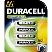 Duracell AA Rechargeable Batteries, 4/Pack