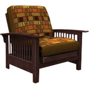 Elite Bridgeport Chair, Walnut Finish with Trapeze Spice Fabric