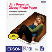 Epson Ultra Premium Glossy Photo Paper, 8 1/2" x 11", 20/Pack