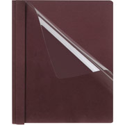 Esselte Oxford Clear Front Report Covers, Linen Finish, Burgundy