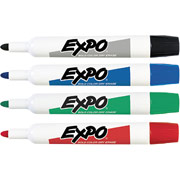 Expo Bullet Tip Dry-Erase Markers, Assorted, 4 Pack