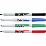 Expo Fine Tip Dry-Erase Markers, Assorted, 4/Pack