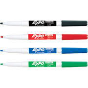 Expo Low Odor Fine Tip Dry-Erase Markers, Assorted Primary, 4 Pack