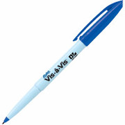 Expo Vis-A-Vis Wet-Erase Overhead Markers, Fine Point, Blue, Dozen