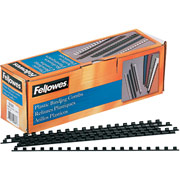 Fellowes Plastic Binding Combs 1/4" Diameter, Black, 100 pieces