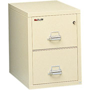 FireKing 1-Hour 2-Drawer 25" Legal Fire Resistant Vertical Cabinet, Putty, Inside Delivery