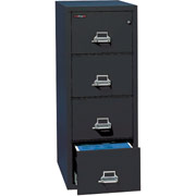 FireKing 1-Hour 4-Drawer 25" Legal Fire Resistant Vertical Cabinet, Black, Inside Delivery