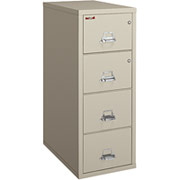 FireKing 1-Hour 4-Drawer 31" Letter Fire Resistant Vertical Cabinet, Putty, Inside Delivery