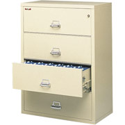 FireKing 1-Hour 4-Drawer 38" Fire Resistant Lateral File Cabinet, Putty, Inside Delivery