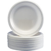 Foam Plates, 9", White