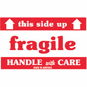 "Fragile This Side Up" Shipping Label, 3" x 5"