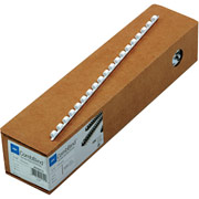 GBC CombBind Plastic Binding Spines, White, 1/4", 25 Sheet Capacity, 100/Pack