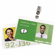 GBC HeatSeal 5 Mil, Ultra Clear Pre-Punched ID Badge Laminating Pouches With Clips