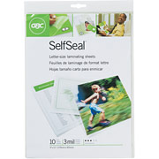 GBC SelfSeal Clear Laminating Sheets, Letter Size Sheets
