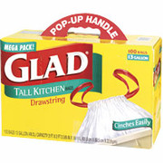Glad Tall Kitchen Bags, White, 13 Gallons