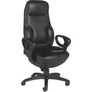 Global Concorde High-Back Black Leather 24-Hour Executive Chair