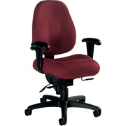 Global Dexter Plus Fabric High-Back Multi-Shift Chair, Charcoal
