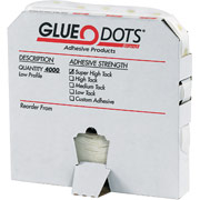 Glue Dots Dispenser Box, Low Profile, Low Tack