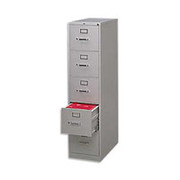 HON 210 Series 5-Drawer, Letter Size Vertical File Cabinet, Light Gray