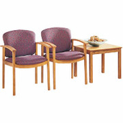 HON 2111 Invitation Series Medium Oak Guest Reception Chair in Burgundy
