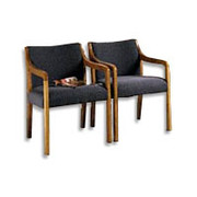 HON 2300 Series Guest Chair, Gray, Medium Oak Finish