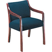 HON 2300 Series Guest Chair, Mahogany Finish, Blue