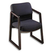 HON 2400 Series Guest Arm Chair, Olefin Upholstery, Mahogany Finish, Burgundy