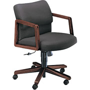 HON 2400 Series Mid-Back Swivel/Tilt Chair, Mahogany Finish, Dark Gray