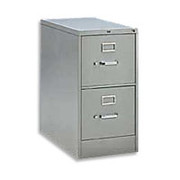 HON 310 Series, 26 1/2" Deep,  2-Drawer, Letter Size Vertical File Cabinet, Light Gray