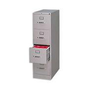 HON 310 Series, 26 1/2" Deep, 4-Drawer, Letter Size Vertical File Cabinet, Light Gray
