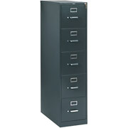 HON 310 Series 26-1/2" Deep, 5-Drawer Letter Size File Cabinet, Charcoal