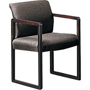 HON 370 Series Mahogany Guest Chair in Dark Gray