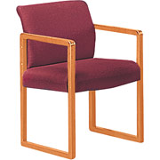 HON 370 Series Oak Guest Chair in Burgundy