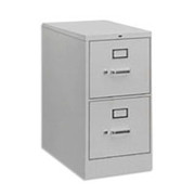 HON 500 Series 25" Deep, 2-Drawer, Letter Size, Vertical File Cabinet, Gray