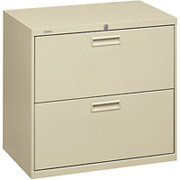 HON 500 Series 30" Wide, 2-Drawer Lateral File/Storage Cabinet, Putty