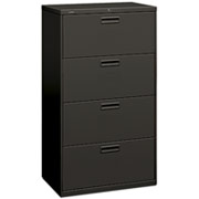 HON 500 Series 30" Wide, 4-Drawer Lateral File/Storage Cabinet, Charcoal