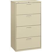 HON 500 Series 30" Wide, 4-Drawer Lateral File/Storage Cabinet, Putty