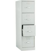 HON 530 Series 25" Deep, 4-Drawer Letter-Size Vertical File Cabinet, Light Gray
