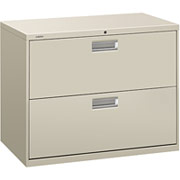 HON 600 Series 36" Wide 2-Drawer Lateral File/Storage Cabinet, Gray