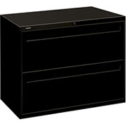 HON 700 Series 36" Wide 2-Drawer Lateral File/Storage Cabinet, Black