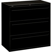 HON 700 Series 42" Wide 3-Drawer Lateral File/Storage Cabinet, Black
