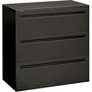 HON 700 Series 42" Wide 3-Drawer Lateral File/Storage Cabinet, Charcoal