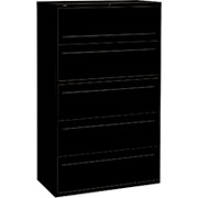 HON 700 Series 42" Wide 5-Drawer Lateral File/Storage Cabinet, Black