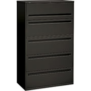 HON 700 Series 42" Wide 5-Drawer Lateral File/Storage Cabinet, Charcoal